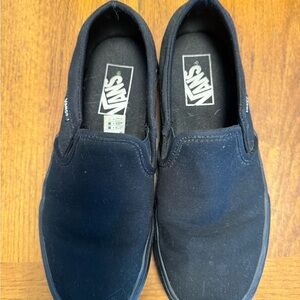 Vans Black Canvas Slip-On Sneakers